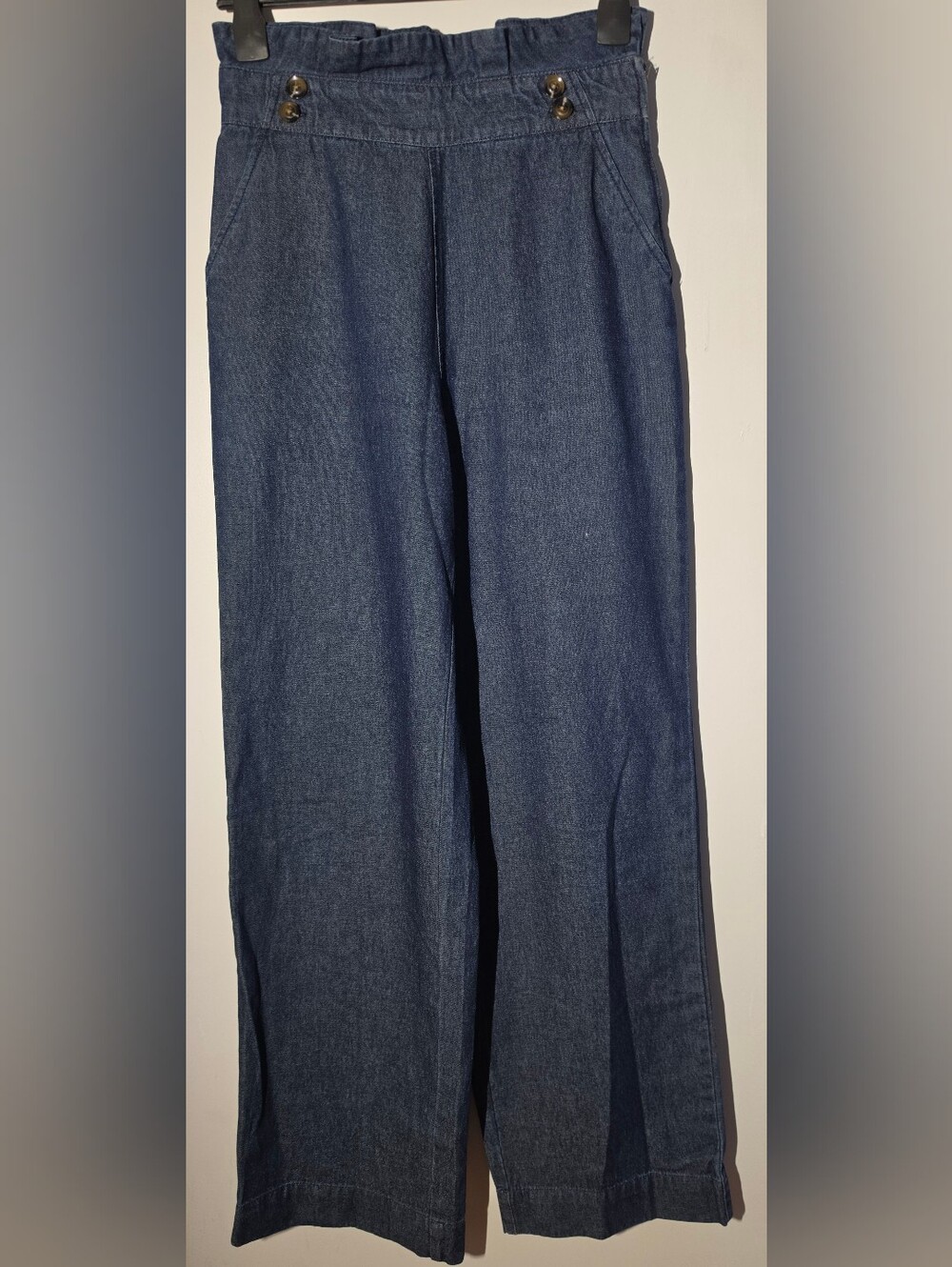 Who What Wear Dark Blue Wide-Leg Jeans